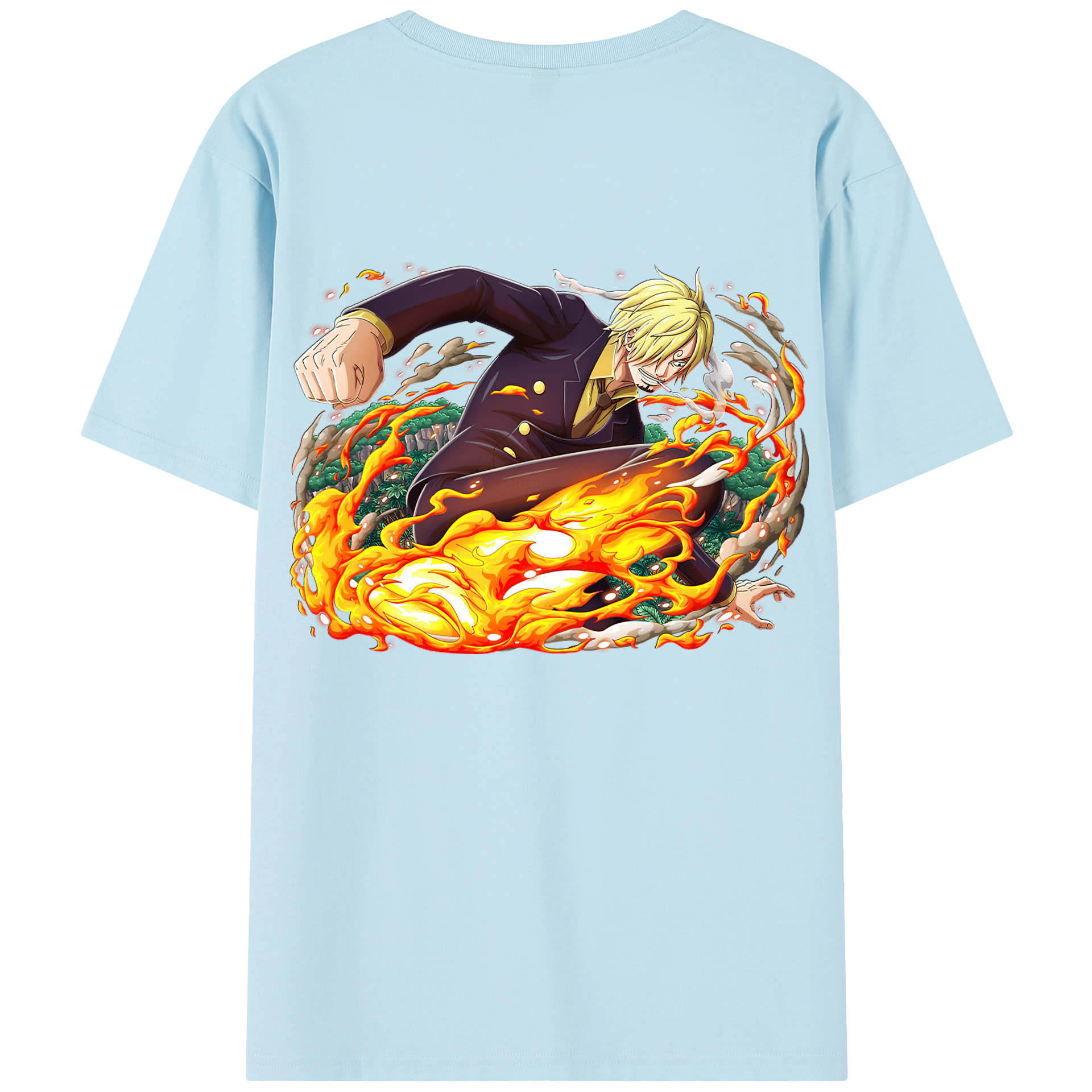 ワンピース サンジ ONE PIECE Sanji 綿100％半袖Tシャツ（背面プリント）